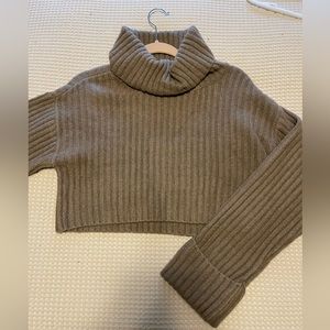 Cropped funnel neck sweater